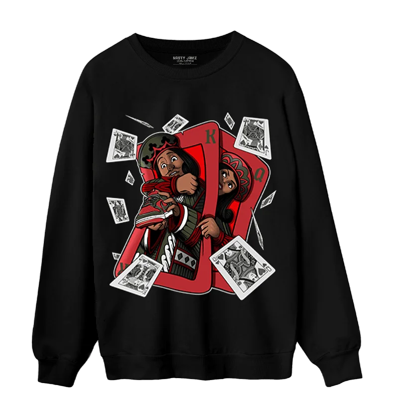 NastyJamz Dunk Low Mystic Red Khaki Sweatshirt Match Sneaker Playing Card