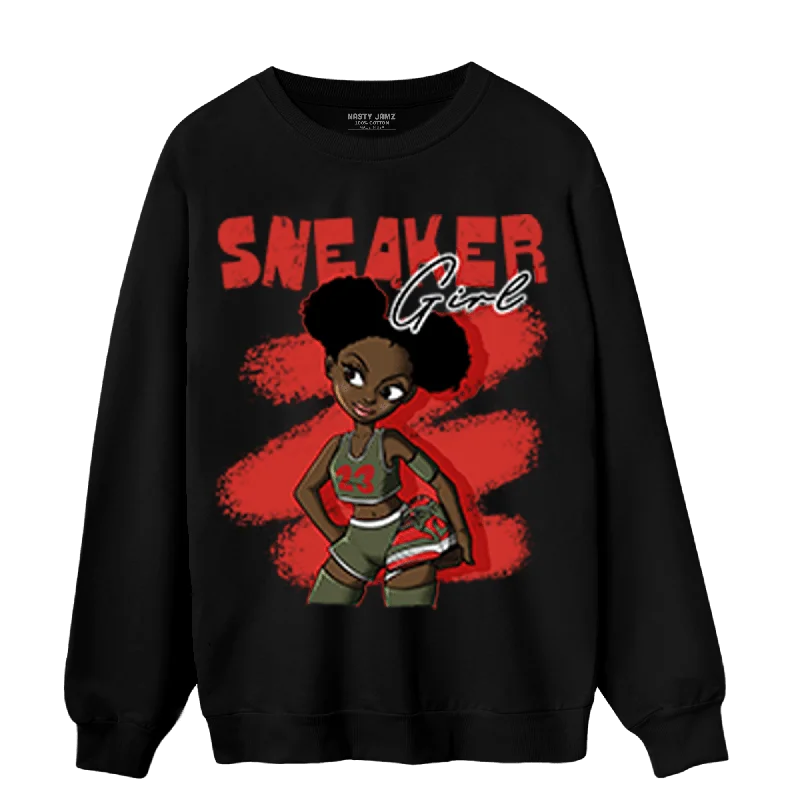 NastyJamz Dunk Low Mystic Red Sweatshirt Match Black Sneaker Girl