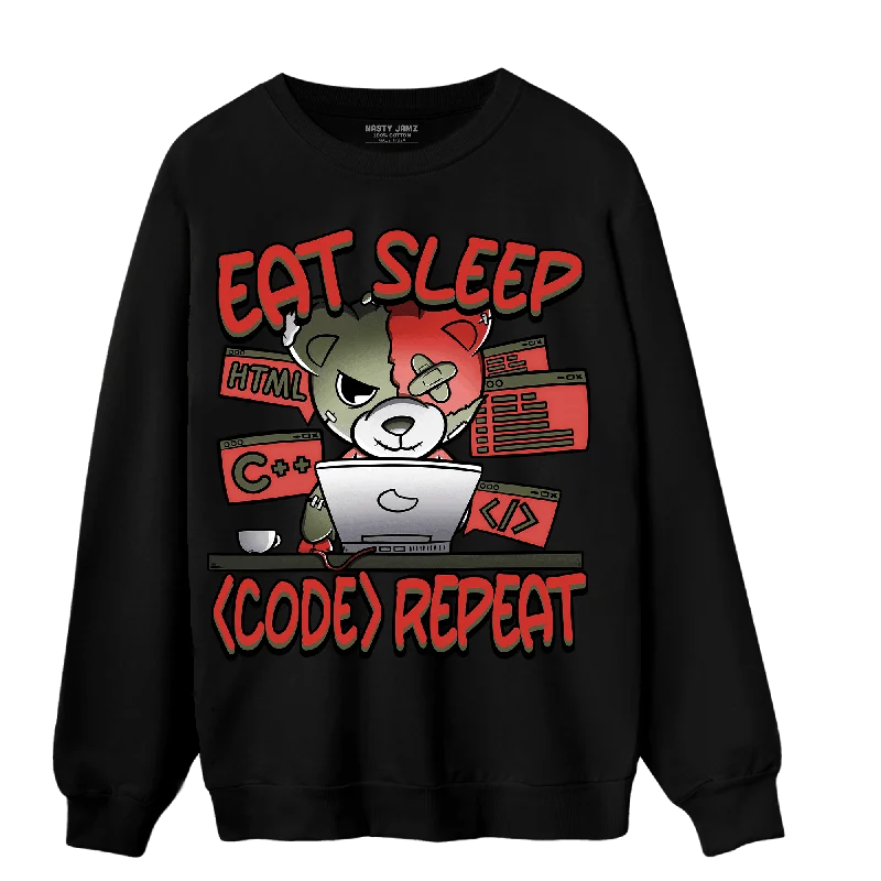 NastyJamz Dunk Low Mystic Red Sweatshirt Match Eat Sleep Code BER