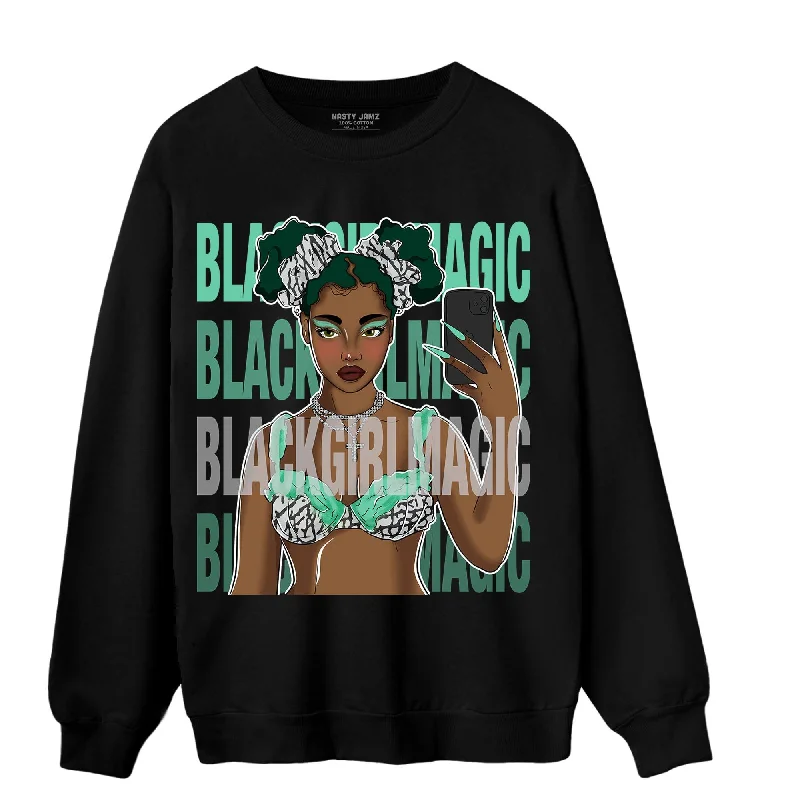 NastyJamz Green Glow 3s Sweatshirt Match Black Magic Girl Selfie