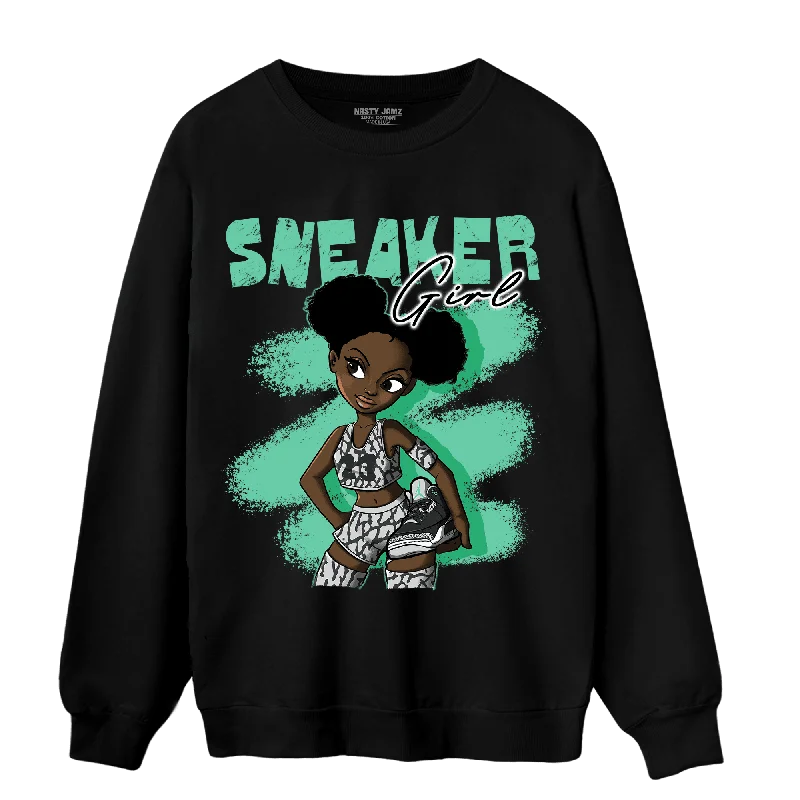 NastyJamz Green Glow 3s Sweatshirt Match Black Sneaker Girl