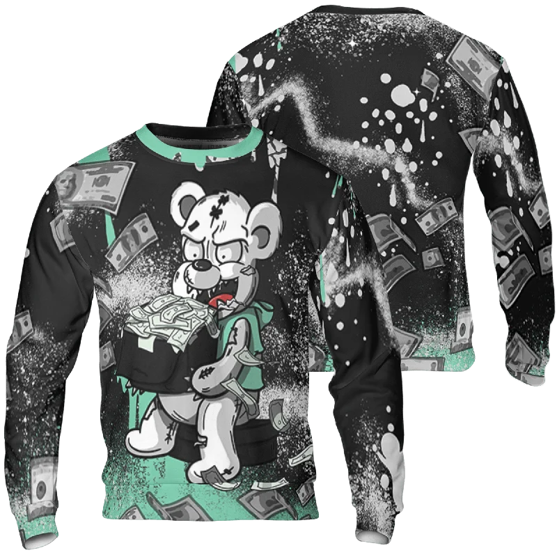 NastyJamz Green Glow 3s Sweatshirt Match Cash Money 3D All-Over Print Splash Paint