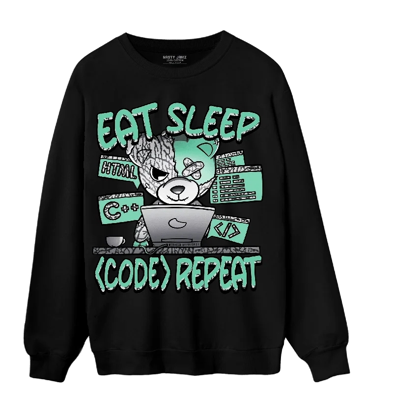 NastyJamz Green Glow 3s Sweatshirt Match Eat Sleep Code BER