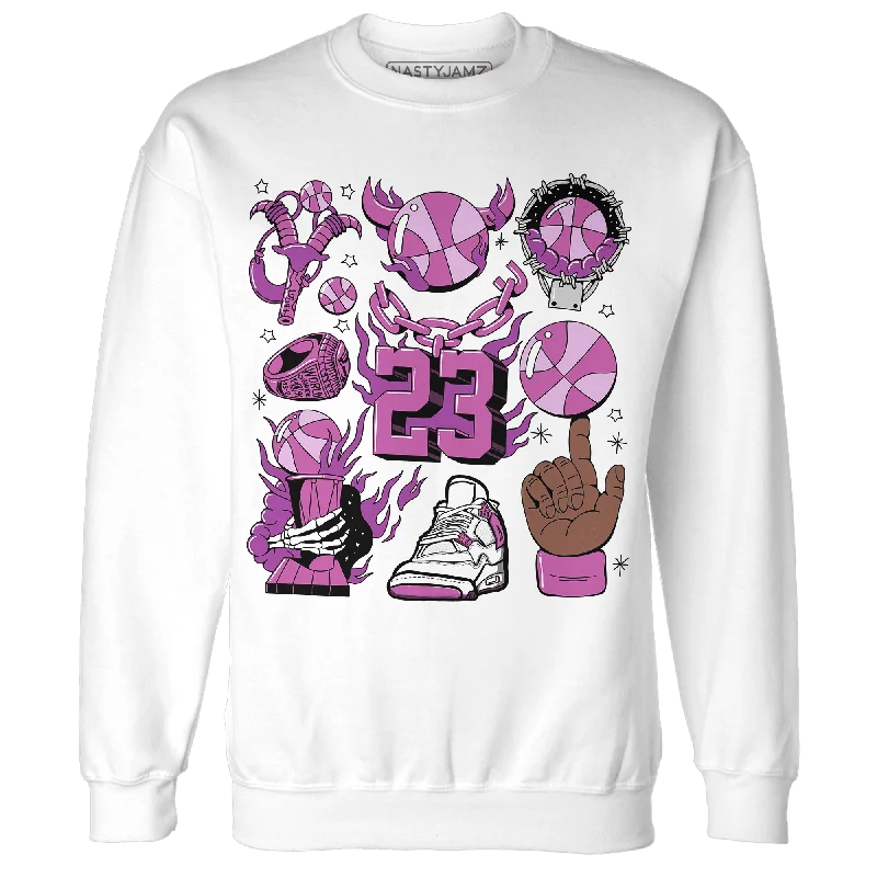 NastyJamz GS Hyper Violet 4s Sweatshirt Match Neclaces Number 23