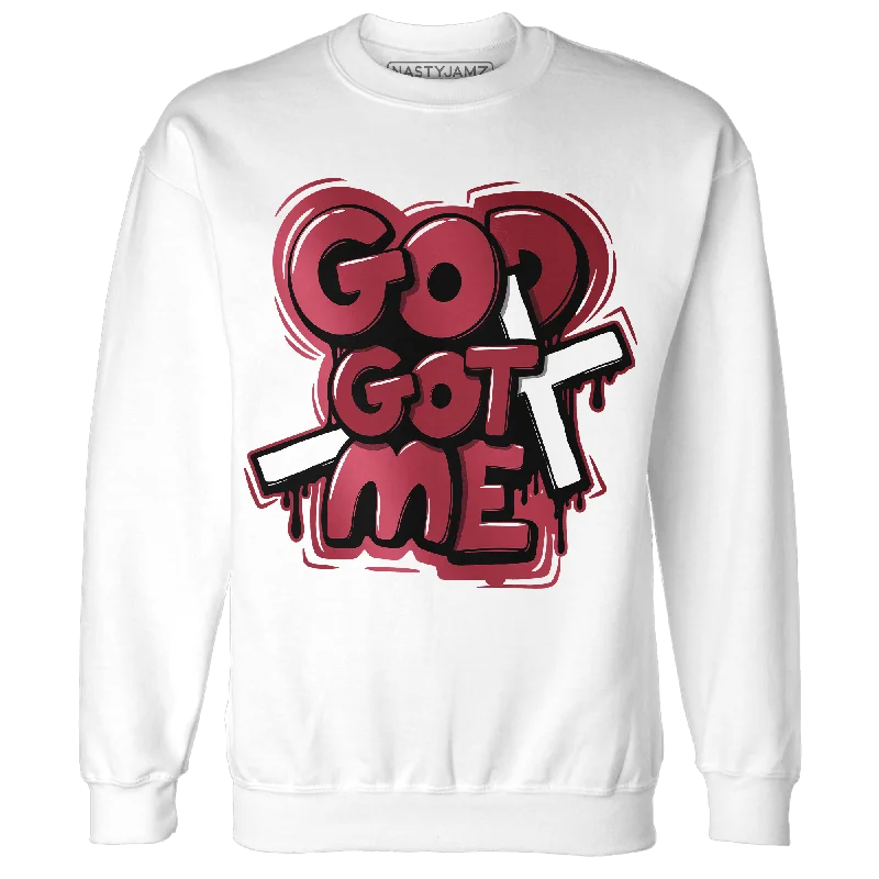 NastyJamz High 85 Metallic Burgundy 1s Sweatshirt Match God Got Me