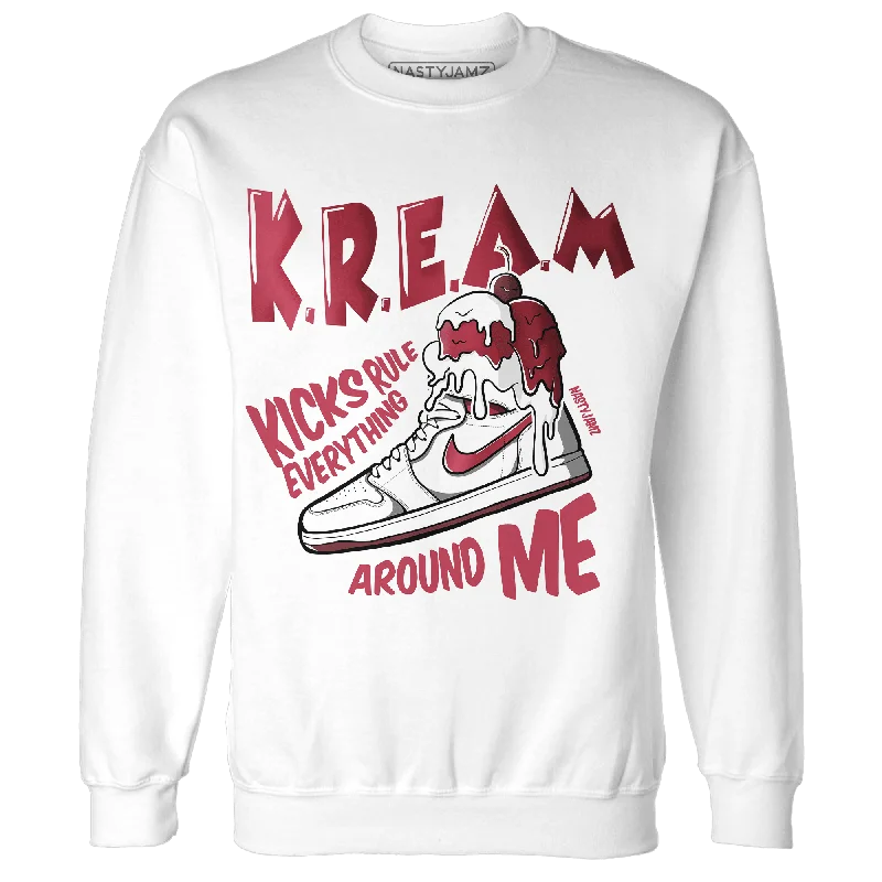 NastyJamz High 85 Metallic Burgundy 1s Sweatshirt Match Kream Sneaker