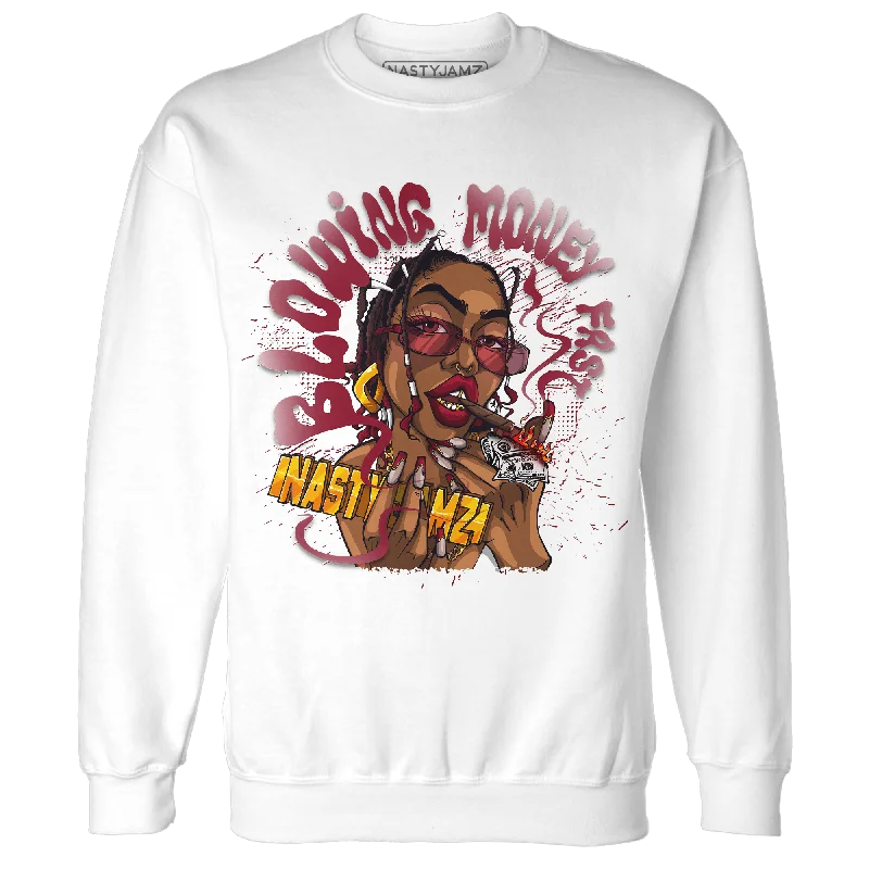 NastyJamz High White Team Red 1s Sweatshirt Match Blowing Money Fast Girl