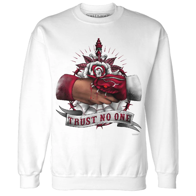 NastyJamz High White Team Red 1s Sweatshirt Match Trust No One Old School