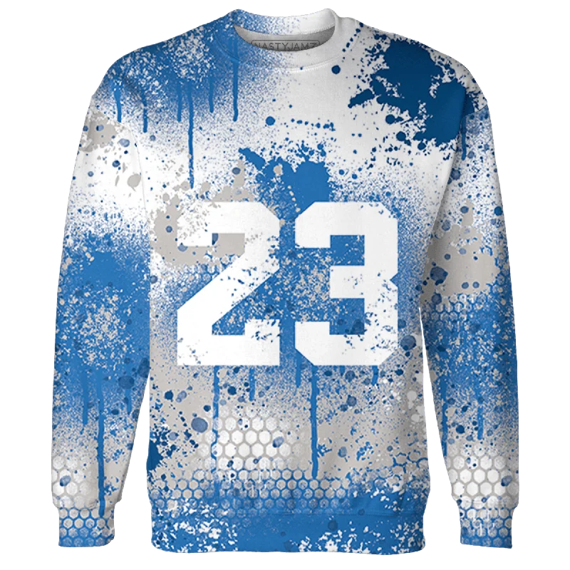 NastyJamz Industrial Blue 4s Hoodie Match 23 Painted Graffiti