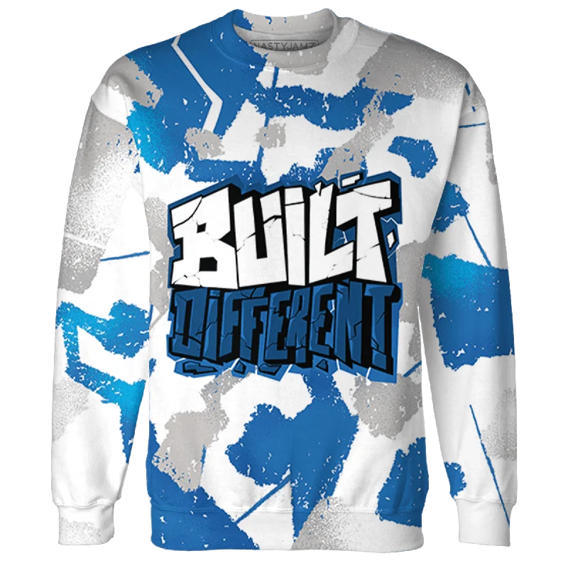 NastyJamz Industrial Blue 4s Hoodie Match Built Different 3D All-Over Print