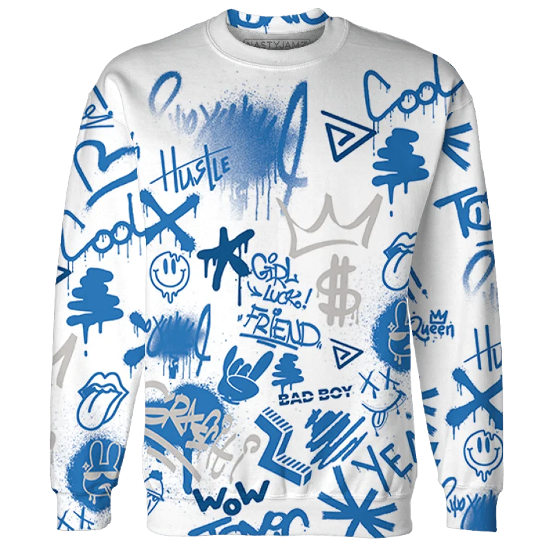 NastyJamz Industrial Blue 4s Hoodie Match Graffiti King 3D All-Over Print