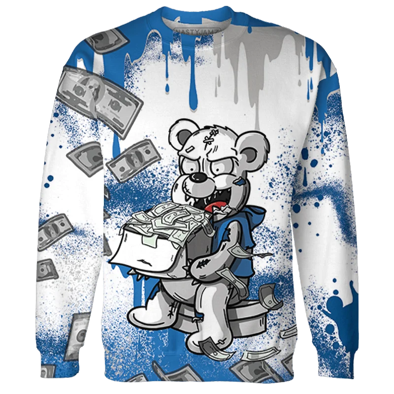 NastyJamz Industrial Blue 4s Sweatshirt Match Cash Money 3D All-Over Print Splash Paint