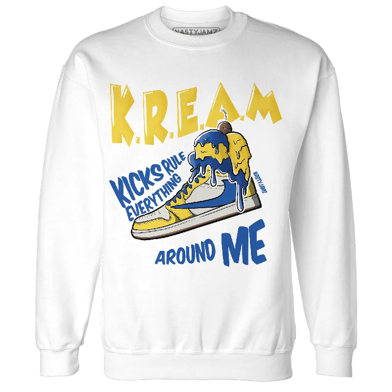 NastyJamz Low OG Canary TVSC 1s Sweatshirt Match Kream Sneaker