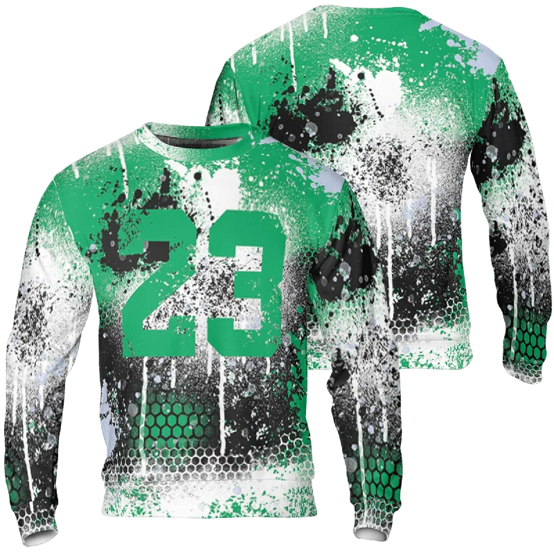 NastyJamz Lucky Green 5s Sweatshirt Match 23 Painted Graffiti  3D All-Over Print