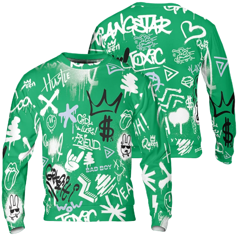 NastyJamz Lucky Green 5s Sweatshirt Match Graffiti King 3D All-Over Print Doodle Style