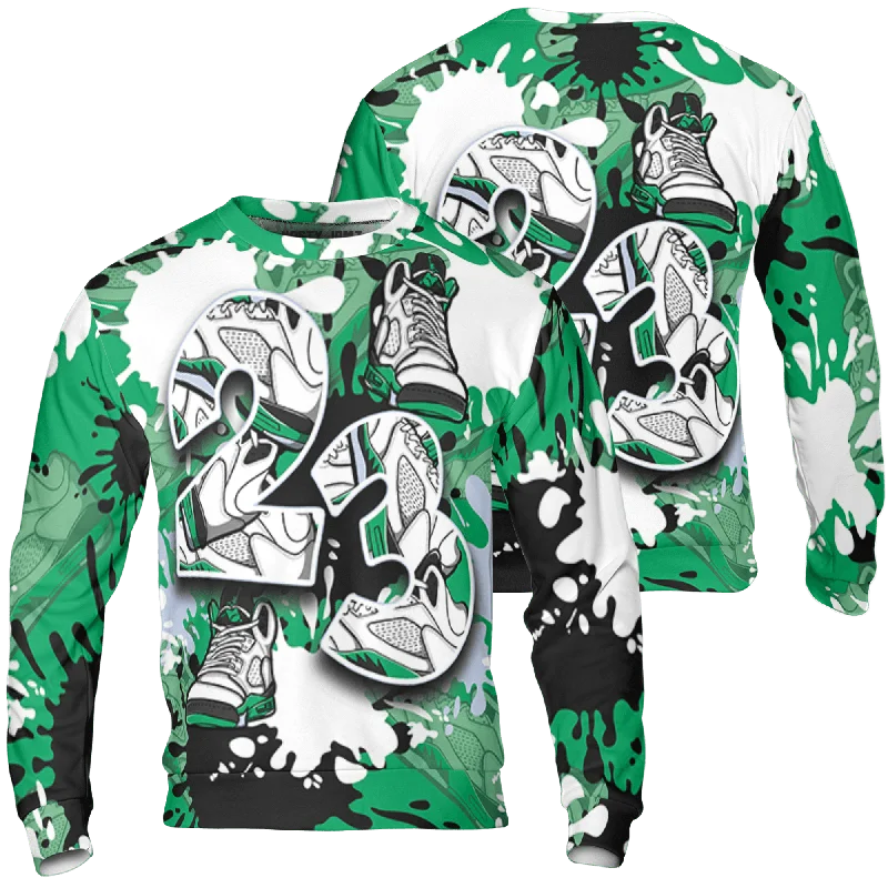 NastyJamz Lucky Green 5s Sweatshirt Match Number 23 Paint Too Many Sneakers