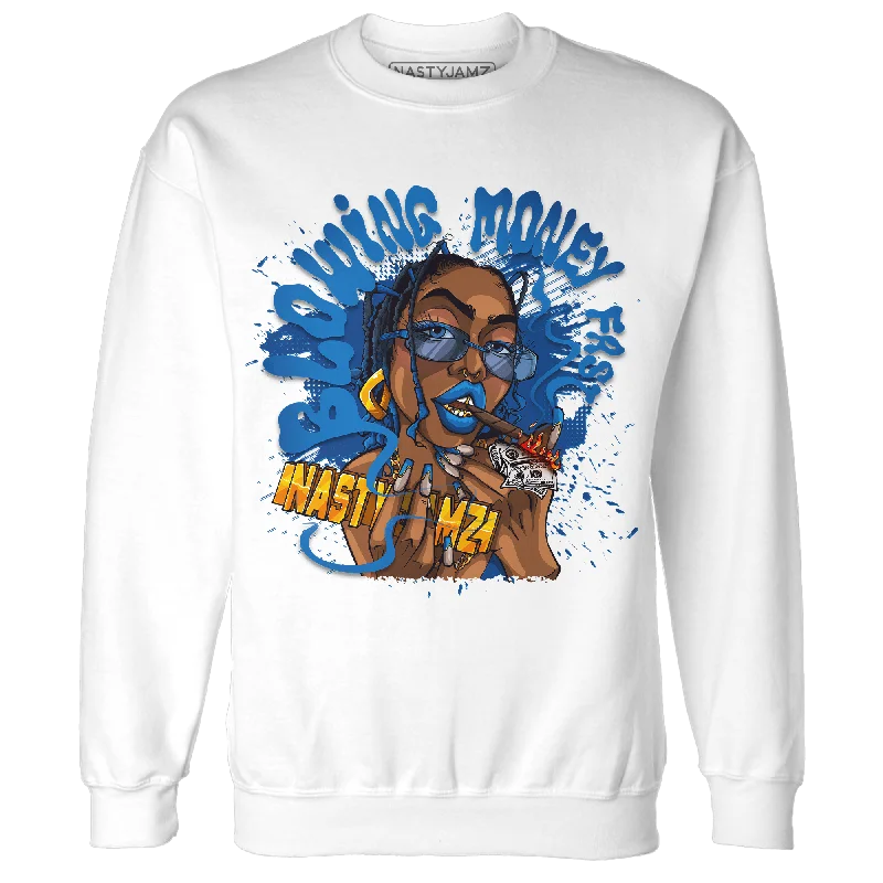 NastyJamz Royal Reimagined 1s Sweatshirt Match Blowing Money Fast Girl