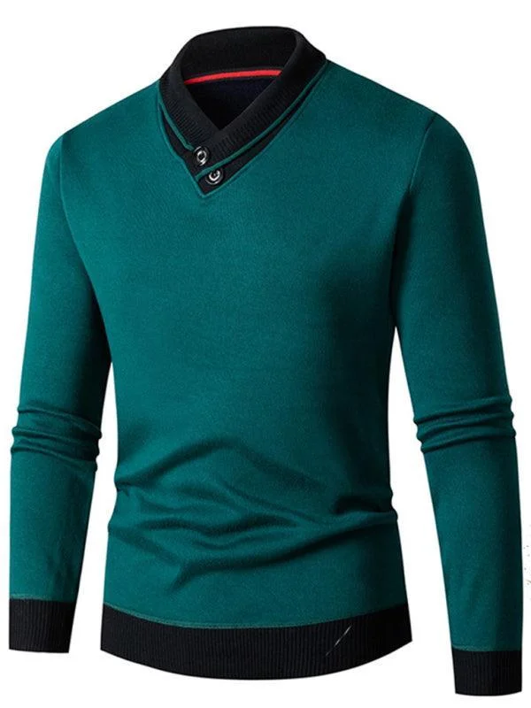 Turtleneck Slim Fit V-Neck Men Sweater