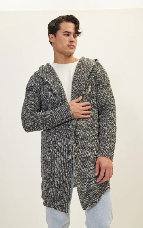 Jk Stealth Hoodie Cardigan - Black White