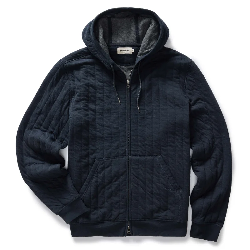 The Apres Zip Hoodie in Heather Midnight Quilt