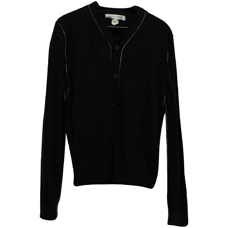 Flash sale: Save big on men's clothing this weekend! Comme Des Garcons Button Up Cardigan in Navy Blue Acrylic Flash sale: Save big on men's clothing this weekend! Comme Des Garcons Button Up Cardigan in Navy Blue Acrylic