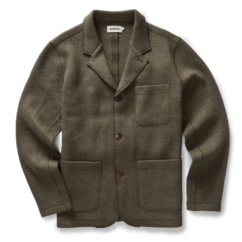 The Evans Blazer in Forest Birdseye Wool