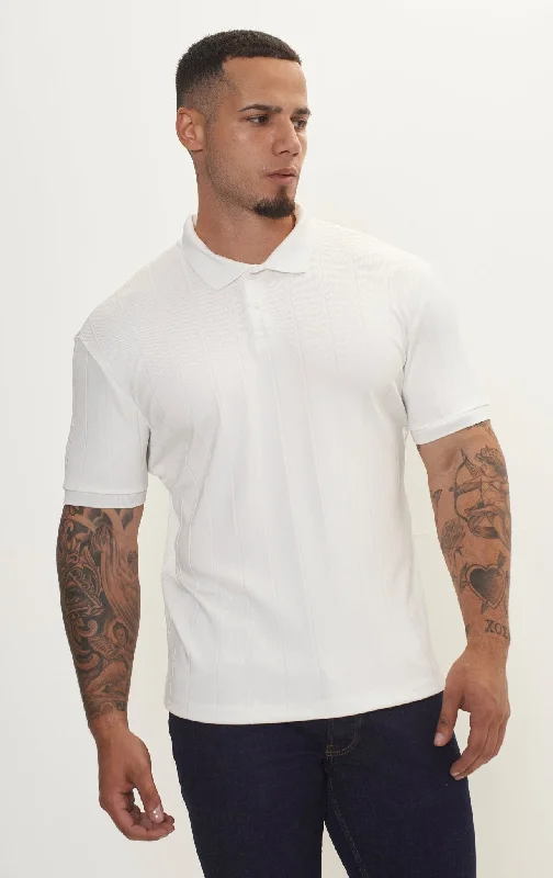 Fine Ribbed Polo Shirt - Off White