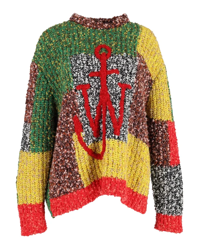 Seasonal discounts on stylish clothes – Perfect for any occasion!  JW Anderson Anchor Patchwork Crewneck Sweater in Multicolor Wool