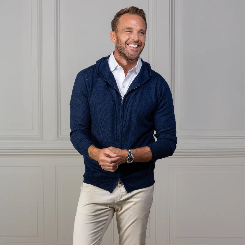 Melbourne Merino Hoodie Navy