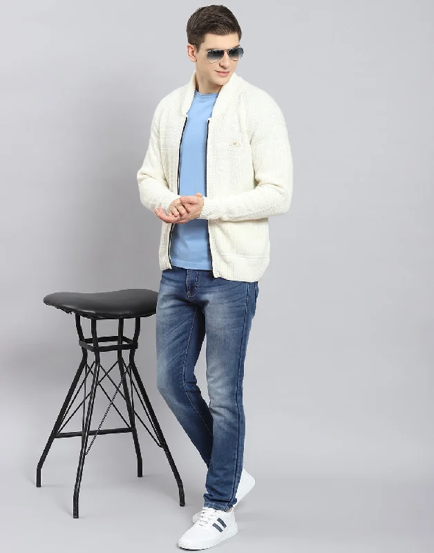 Save big on men’s casual wear – today only! Men Off White Self Design Stand Collar Full Sleeve Sweater Save big on men’s casual wear – today only! Men Off White Self Design Stand Collar Full Sleeve Sweater