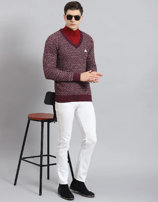 Flash sale on trendy clothing – Limited time offers available online. Men Purple Self Design V Neck Full Sleeve Sweater Flash sale on trendy clothing – Limited time offers available online. Men Purple Self Design V Neck Full Sleeve Sweater