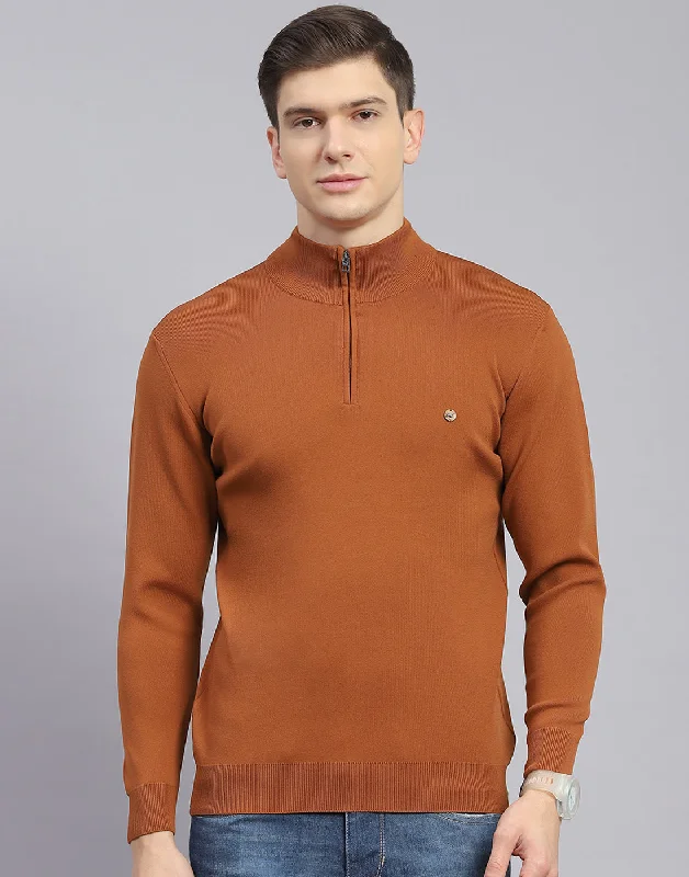 Clearance sale – shop men's clothing at discounted prices! Men Rust Solid H Neck Full Sleeve Sweater Clearance sale – shop men's clothing at discounted prices! Men Rust Solid H Neck Full Sleeve Sweater
