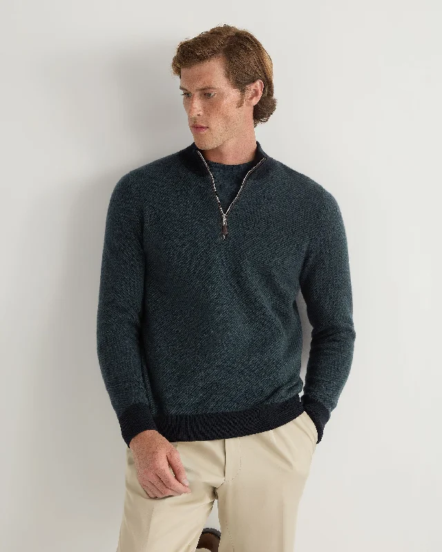 Exclusive offers on men’s wardrobe essentials – save more now! Men's Temple Jacquard Half Zip Cashmere Sweater Navy Blue Exclusive offers on men’s wardrobe essentials – save more now! Men's Temple Jacquard Half Zip Cashmere Sweater Navy Blue