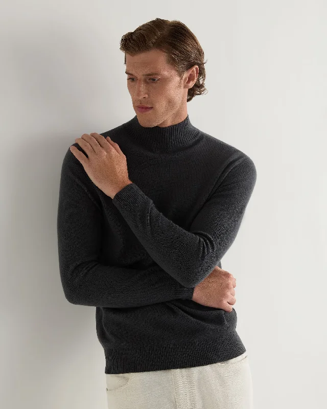 Men's Mayfair Turtle Neck Cashmere Sweater Anthracite Grey