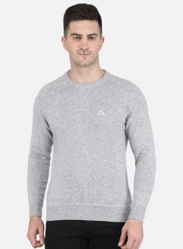 Huge savings on popular clothing styles –  Men Grey Solid Pullover