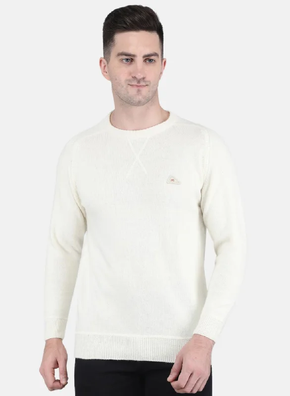 Flash discounts on men’s clothing – Don’t miss out!  Men White Solid Pullover