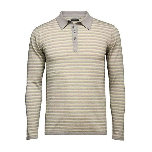 Striped Long Sleeve Polo Shirt Palm Springs