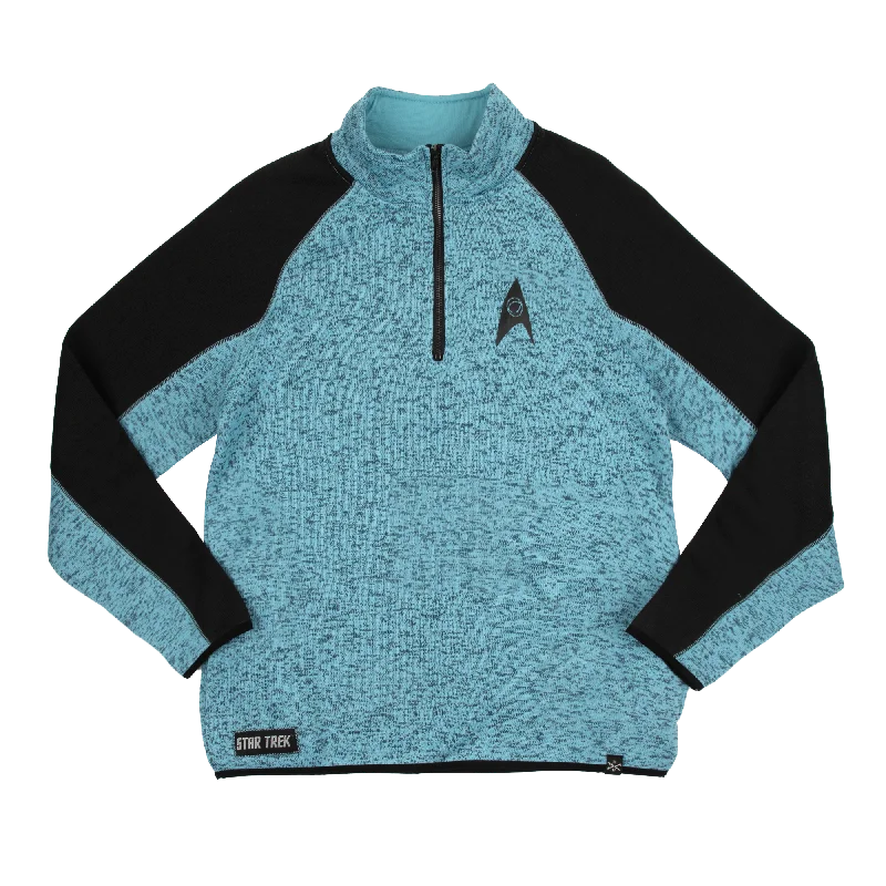 Time to upgrade your wardrobe – shop men’s fashion on sale.  Starfleet Delta Teal Pullover