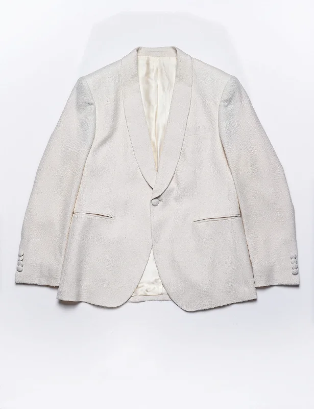 Shop the latest men's clothing trends at a fraction of the price. BKT50 Shawl Collar Dinner Jacket in Silk & Wool Hopsack - Ivory Shop the latest men's clothing trends at a fraction of the price. BKT50 Shawl Collar Dinner Jacket in Silk & Wool Hopsack - Ivory