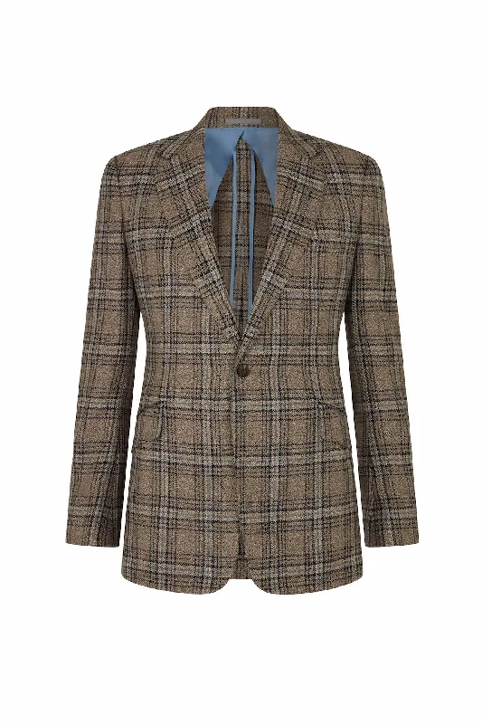 Seasonal fashion sale – Save on all your wardrobe essentials today! Brown/Blue Wool Silk & Linen Overcheck Single Breasted Jacket Seasonal fashion sale – Save on all your wardrobe essentials today! Brown/Blue Wool Silk & Linen Overcheck Single Breasted Jacket