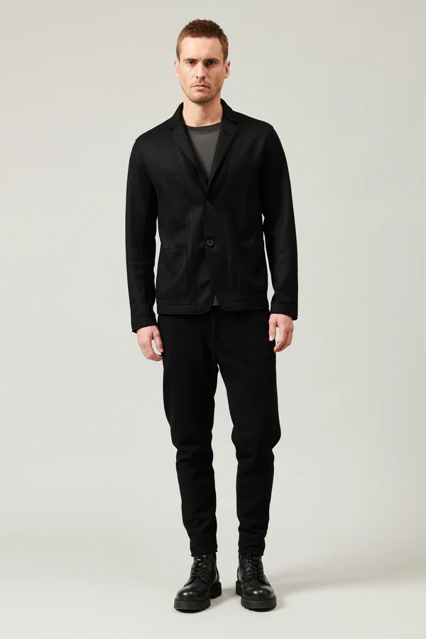 Raw cut boiled wool regular fit jacket - Black