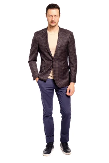 Exclusive offers on men’s wardrobe essentials – save more now!  Slim Fit Blue & Brown Box Sport Jacket GB-SJ-F6