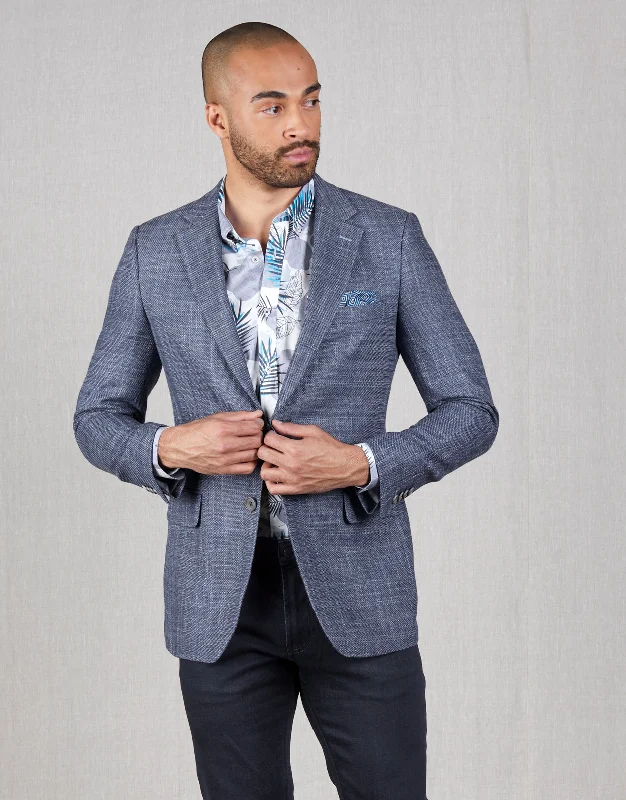 End-of-season clothing sale – Shop now for big savings!  Hawker Blue Textured Blazer