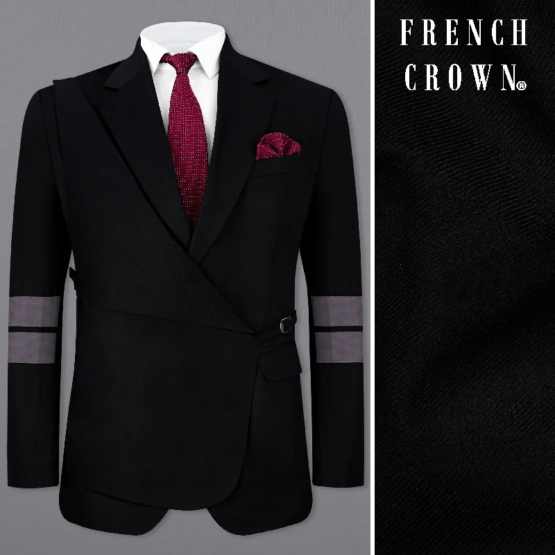 Limited-time promo – up to 70% off on men's essentials. Jade Black Patch Work Designer Blazer with Belt Closure Limited-time promo – up to 70% off on men's essentials. Jade Black Patch Work Designer Blazer with Belt Closure