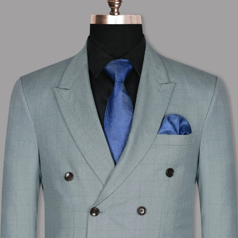 Save more with our buy-more, save-more deals on men’s fashion. Light Grey Subtle Windowpane Wool Rich Double Breasted Blazer Save more with our buy-more, save-more deals on men’s fashion. Light Grey Subtle Windowpane Wool Rich Double Breasted Blazer