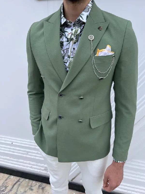 Clearance sale – shop men's clothing at discounted prices! Lyon Green Slim Fit Double Breasted Linen Blazer Clearance sale – shop men's clothing at discounted prices! Lyon Green Slim Fit Double Breasted Linen Blazer