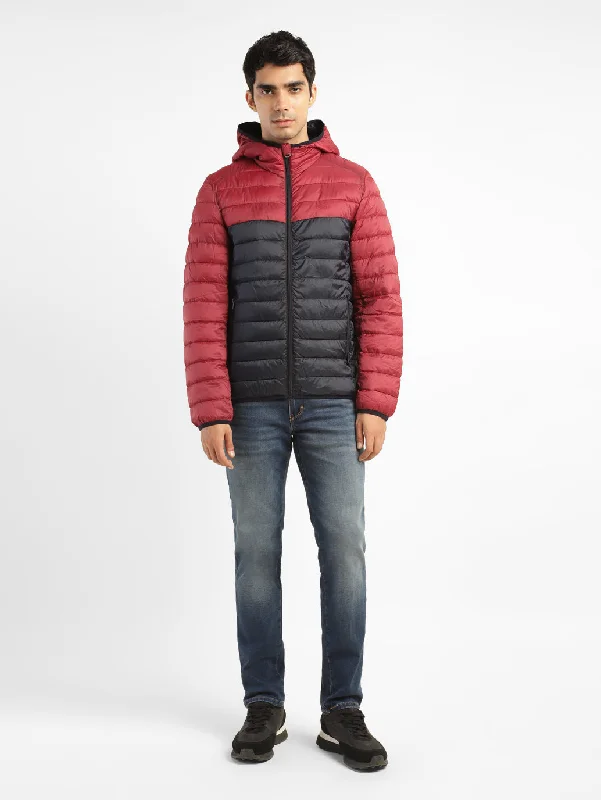 Look sharp without breaking the bank – men’s clothing sale now!  Men's Colorblock Red Hooded Jacket