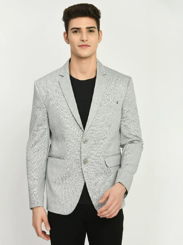 Shop trendy clothing at amazing prices – exclusive deals! Men's Grey Dotted Cotton Notched Lapel Blazer Shop trendy clothing at amazing prices – exclusive deals! Men's Grey Dotted Cotton Notched Lapel Blazer