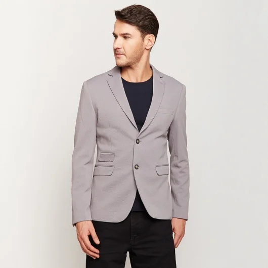 Shop the best clothing brands at amazing prices –   Light Grey Knit Blazer