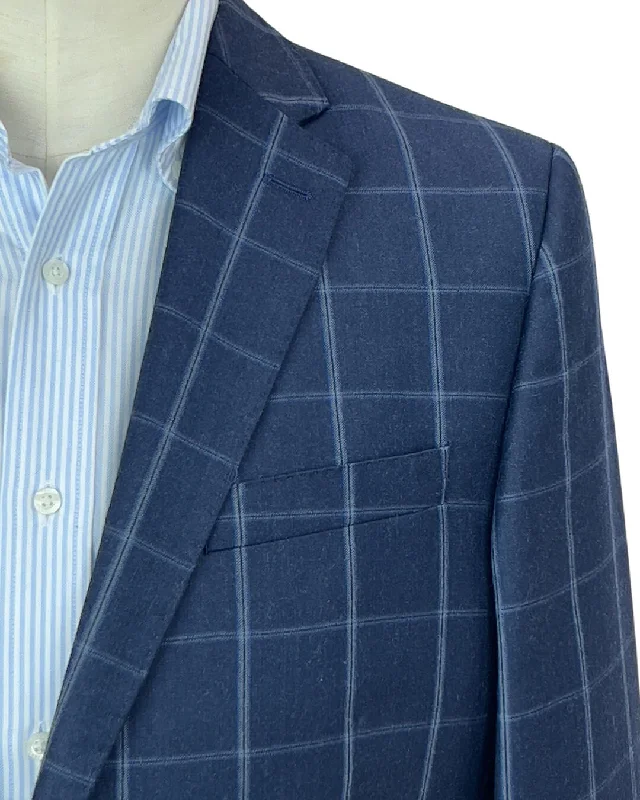 Flash sale alert! Shop fashion-forward clothing at discounted prices. Navy Blue Windowpane Checked Jacket Flash sale alert! Shop fashion-forward clothing at discounted prices. Navy Blue Windowpane Checked Jacket